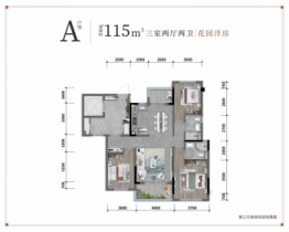 龙湖 三千云锦3室2厅1厨2卫建面115.00㎡