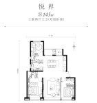 143㎡户型-悦界·双阳卧室