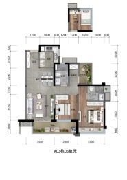 高州保利奥体大都汇3室2厅1厨2卫建面99.00㎡