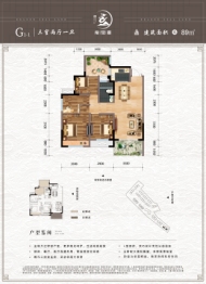 龙玺台3室2厅1厨1卫建面89.00㎡