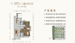 远洋城2室2厅1厨2卫建面107.00㎡