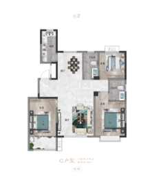 欣泰天佑府3室2厅1厨2卫建面125.00㎡