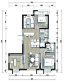 北京城建·京能·樾园3室2厅1厨2卫建面106.00㎡