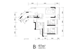 电建·洺悦城3室2厅1厨2卫建面97.00㎡