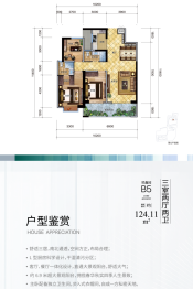 建投贸鑫园3室2厅1厨2卫建面124.11㎡