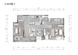 万科·璞园4室2厅1厨2卫建面102.00㎡