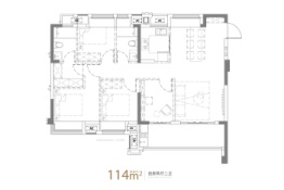 榕发北源云筑4室2厅1厨2卫建面114.00㎡