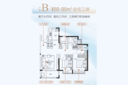 中熙玖珑山3室2厅1厨2卫建面88.00㎡