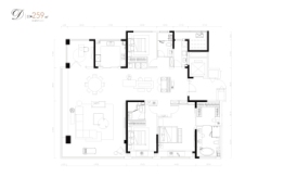 铁投仁恒河滨城4室2厅1厨3卫建面259.00㎡