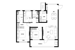 保利天珺3室2厅1厨2卫建面120.00㎡