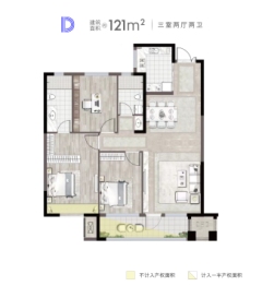 吉泰曦阅3室2厅1厨2卫建面121.00㎡