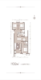 保利大都汇3室2厅1厨2卫建面132.00㎡