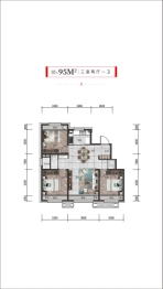 中韩·新都荟3室2厅1厨1卫建面95.00㎡