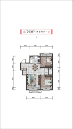 中韩·新都荟2室2厅1厨1卫建面79.00㎡