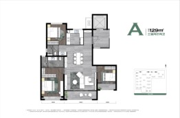 保利天汇3室2厅1厨2卫建面129.00㎡