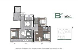 保利天汇3室2厅1厨2卫建面143.00㎡