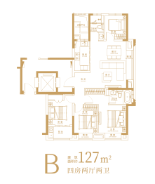 湖滨铂悦花园4室2厅1厨4卫建面127.00㎡