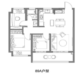 凤起云台2室2厅1厨2卫建面89.00㎡