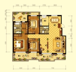 盛达世纪家园3室2厅1厨2卫建面178.00㎡