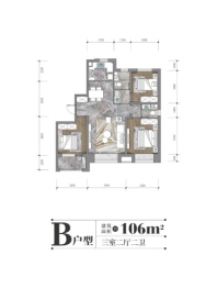 利园九里3室2厅1厨2卫建面106.00㎡