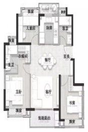 中铁诺德·璟宸3室2厅1厨2卫建面99.00㎡