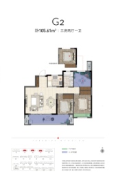 阳明府学3室2厅1厨1卫建面105.00㎡