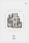 D1户型89㎡三居