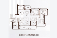 2栋建面207平01户型