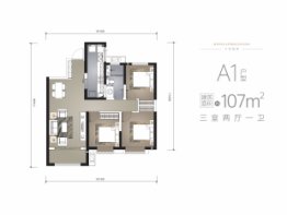 华润置地誉澜山3室2厅1厨1卫建面105.00㎡