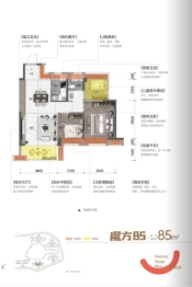 贵阳天阶万达广场3室2厅1厨1卫建面85.00㎡