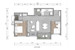 中海黎香湖2室2厅1厨1卫建面69.00㎡