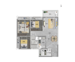 富力南驰·富颐都荟3室2厅1厨1卫建面93.00㎡