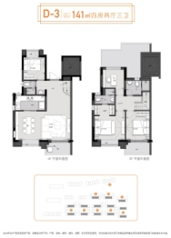 上海佳兆业城市广场五期4室2厅1厨3卫建面141.00㎡