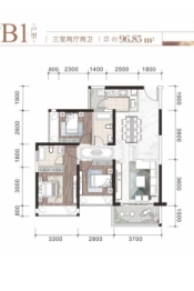 太湖珑湾3室2厅1厨2卫建面96.85㎡