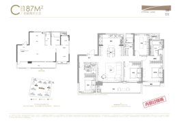 招商保利臻悦4室2厅1厨3卫建面187.00㎡