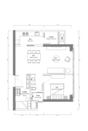 国浩·18T1室1厅1厨1卫建面101.00㎡