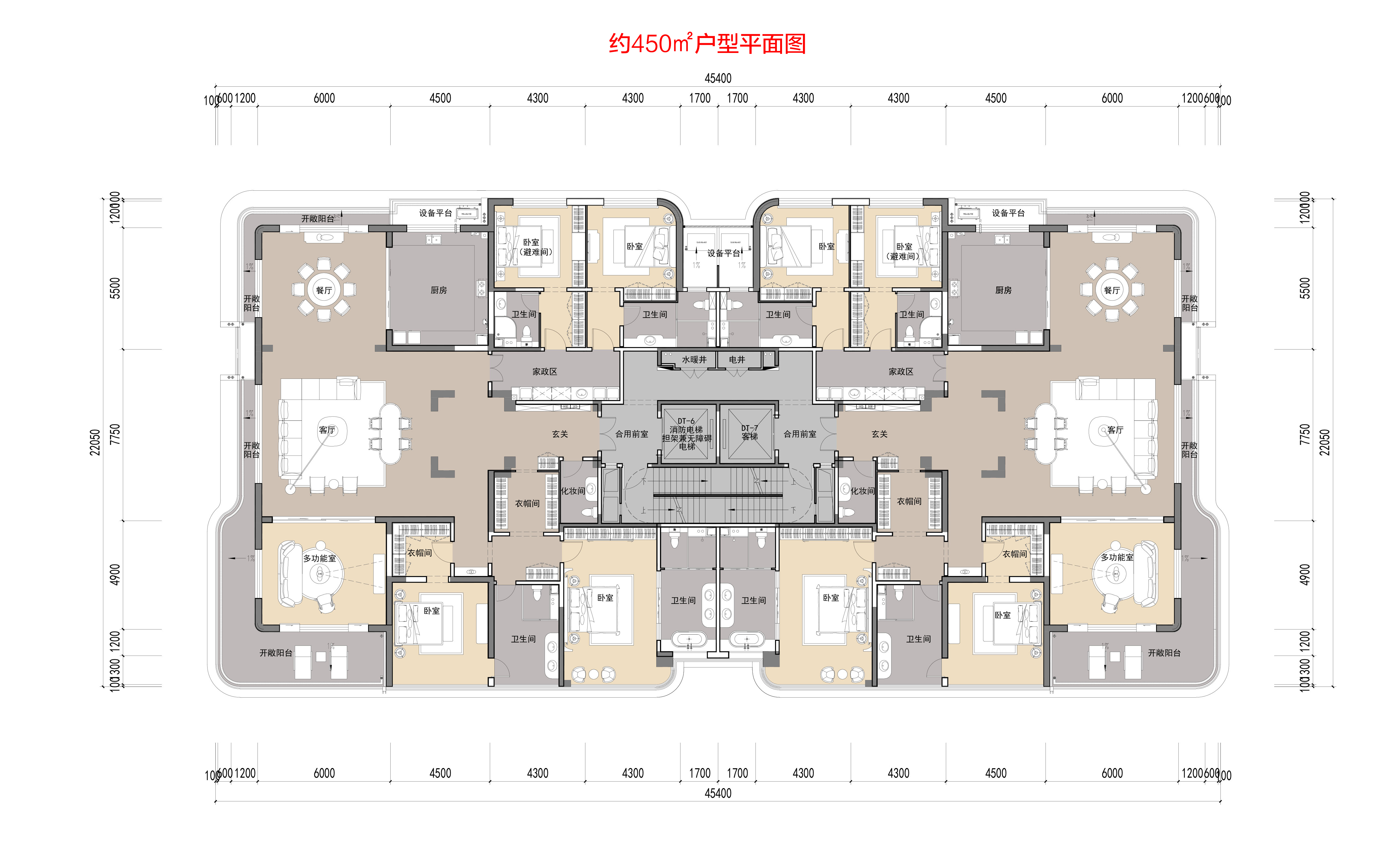 鲁信有邻花园4室3厅1厨5卫建面450.00㎡