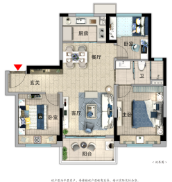 碧桂园壹号公馆3室2厅1厨1卫建面100.00㎡