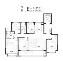 创维·文悦府4室2厅1厨2卫建面143.00㎡