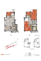 旭辉大唐江山天境4室2厅1厨2卫建面104.00㎡