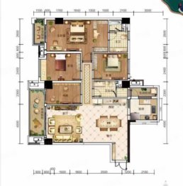 印象月湖苑4室2厅1厨2卫建面162.57㎡