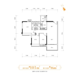 博爱里3室2厅1厨2卫建面103.00㎡