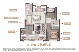 国祥府3室2厅1厨2卫建面89.00㎡