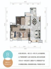 望庭学苑3室2厅1厨1卫建面86.00㎡