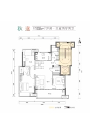 万科四季都会3室2厅1厨2卫建面105.00㎡