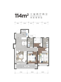 海信星海湾3室2厅1厨2卫建面114.00㎡