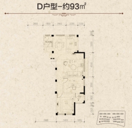 水岸新城2室2厅1厨1卫建面93.00㎡