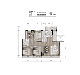 信达时代国著4室2厅1厨2卫建面140.00㎡