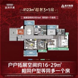 远洋·天成4室2厅1厨2卫建面123.00㎡