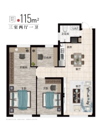 宏程·映象公馆3室2厅1厨1卫建面115.00㎡